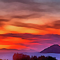 Paros island sunset Painting by George Rossidis Paros island sunset Painting by George Rossidis