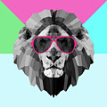 Party Lion In Red Glasses by Naxart Studio Party Lion In Red Glasses by Naxart Studio