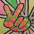 Peace Sign Painting by Saundra Johnson Peace Sign Painting by Saundra Johnson