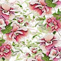 Pink Peony Blossoms Painting by Sand And Chi Pink Peony Blossoms Painting by Sand And Chi