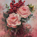 Roses and Snapdragons Painting by Lynne Pittard Roses and Snapdragons Painting by Lynne Pittard