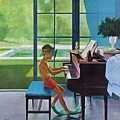 Poolside Piano Practice Drawing by George Hughes Poolside Piano Practice Drawing by George Hughes