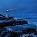 Portland Head Light Blue Hour by Mircea Costina Photography