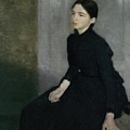 Portrait of a young woman, 1885. The artist's sister Anna Hammershoi. Oil on Canvas. 112 x 91, 5 cm. Painting by Vilhelm Hammershoi Portrait of a young woman, 1885. The artist's sister Anna Hammershoi. Oil on Canvas. 112 x 91, 5 cm. Painting by Vilhelm Hammershoi