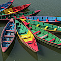 Primary colors abound as rowboats nestle on the lake Photograph by Leslie Struxness Primary colors abound as rowboats nestle on the lake Photograph by Leslie Struxness