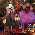 Pumkinella and Flufnella Mixed Media by Colleen Taylor Pumkinella and Flufnella Mixed Media by Colleen Taylor