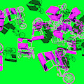 Purple Rickshaws Flying by Heike Remy Purple Rickshaws Flying by Heike Remy