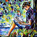 Reading By The River Painting by Mirek Kuzniar Reading By The River Painting by Mirek Kuzniar