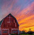 Red Barn At Sunset Photograph by Mark Papke