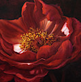 Red Peonie Macro Painting Painting by Lynne Pittard Red Peonie Macro Painting Painting by Lynne Pittard