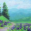 Refreshing - a cool, colorful landscape painting Painting by Karen Ilari Refreshing - a cool, colorful landscape painting Painting by Karen Ilari