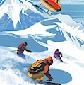 Retro Revelstoke Heliski Travel Poster Painting by Sassan Filsoof Retro Revelstoke Heliski Travel Poster Painting by Sassan Filsoof