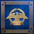 Roman Empire - Gold Roman Imperial Eagle over Blue Velvet by Serge Averbukh