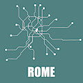 Rome Teal Subway Map by Naxart Studio Rome Teal Subway Map by Naxart Studio