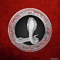 Sacred Silver King Cobra on Red Canvas Digital Art by Serge Averbukh Sacred Silver King Cobra on Red Canvas Digital Art by Serge Averbukh