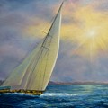 Sailing at Sunset Painting by Lynne Pittard Sailing at Sunset Painting by Lynne Pittard