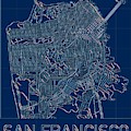 San Francisco Blueprint City Map by HELGE Art Gallery San Francisco Blueprint City Map by HELGE Art Gallery
