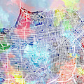 San Francisco Map Watercolor by Bekim M San Francisco Map Watercolor by Bekim M