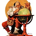 Santa At The Globe by Norman Rockwell Santa At The Globe by Norman Rockwell