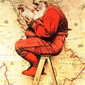 Santa At The Map by Norman Rockwell Santa At The Map by Norman Rockwell