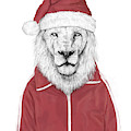 Santa lion Mixed Media by Balazs Solti Santa lion Mixed Media by Balazs Solti