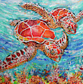 Sea Turtles on Coral Reef Painting by Jyotika Shroff Sea Turtles on Coral Reef Painting by Jyotika Shroff