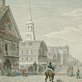 Second Street North from Market St. and Christ Church Drawing by William Birch Second Street North from Market St. and Christ Church Drawing by William Birch