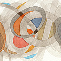 Sepia & Orange Circles Painting by Nikki Galapon