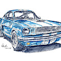 Shelby Mustang Gt350 Classic Car Ink Drawing And Watercolor by Frank Ramspott Shelby Mustang Gt350 Classic Car Ink Drawing And Watercolor by Frank Ramspott