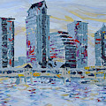 Silvery Tampa Skyline Painting by Jyotika Shroff Silvery Tampa Skyline Painting by Jyotika Shroff