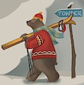 Ski Bear Painting by Sassan Filsoof Ski Bear Painting by Sassan Filsoof