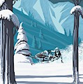 Snowmobile Landscape Digital Art by Sassan Filsoof Snowmobile Landscape Digital Art by Sassan Filsoof