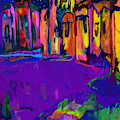 Good Night Santa Fe in Lavender and Gold Mixed Media by Zsanan Studio Good Night Santa Fe in Lavender and Gold Mixed Media by Zsanan Studio