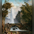 Stair and Fountain in the Park of a Roman Villa Painting by Xzendor7 Stair and Fountain in the Park of a Roman Villa Painting by Xzendor7
