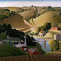 Stone City, 1930 Painting by Grant Wood Stone City, 1930 Painting by Grant Wood