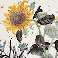Sunflower and Dragonfly Painting by Jenny Sanders Sunflower and Dragonfly Painting by Jenny Sanders