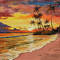 Sunset And Palms Painting by Darice Machel McGuire Sunset And Palms Painting by Darice Machel McGuire