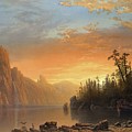 Sunset In California Painting by Albert Bierstadt Sunset In California Painting by Albert Bierstadt