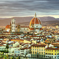 Sunset in Florence Triptych 3 - Duomo Photograph by Weston Westmoreland Sunset in Florence Triptych 3 - Duomo Photograph by Weston Westmoreland