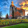 Sunset Over The Logan Utah Temple Photograph by Adam Jewell Sunset Over The Logan Utah Temple Photograph by Adam Jewell