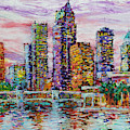 Tampa skyline at Sunset Painting by Jyotika Shroff Tampa skyline at Sunset Painting by Jyotika Shroff