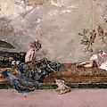 The Artist's Children, Maria Luisa and Mariano, at the Salon Japones', 1874, Oil on canvas. Painting by Mariano Fortuny y Marsal -1838-1874-