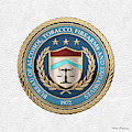 The Bureau of Alcohol, Tobacco, Firearms and Explosives - A T F Seal over White Leather Digital Art by Serge Averbukh The Bureau of Alcohol, Tobacco, Firearms and Explosives - A T F Seal over White Leather Digital Art by Serge Averbukh