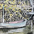 The Grey Skiff in Fall Painting by Luisa Millicent The Grey Skiff in Fall Painting by Luisa Millicent