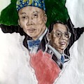 The Honorable Elijah Muhammad and the Minister Louis Farrakhan Drawing by Joedee The Honorable Elijah Muhammad and the Minister Louis Farrakhan Drawing by Joedee