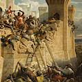 The Hospitalier Marechal Matthieu De Clermont, Defending The Walls At The Siege Of Acre, 1291 by Dominique Papety The Hospitalier Marechal Matthieu De Clermont, Defending The Walls At The Siege Of Acre, 1291 by Dominique Papety