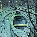 The Lonely Canoe Painting by Luisa Millicent The Lonely Canoe Painting by Luisa Millicent