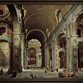 The Nave of St Peter's Basilica in the Vatican c1735 by Giovanni Paolo Pannini Painting by Rolando Burbon The Nave of St Peter's Basilica in the Vatican c1735 by Giovanni Paolo Pannini Painting by Rolando Burbon