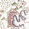 The Port Of Rhodes In Greece Detail Of The Portulan Of Castellini, 17th Century by European School The Port Of Rhodes In Greece Detail Of The Portulan Of Castellini, 17th Century by European School