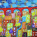 The Red Bridge Mixed Media by Mimulux Patricia No The Red Bridge Mixed Media by Mimulux Patricia No